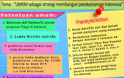 (KARISMA) Kompetisi Karya Tulis Ilmiah Mahasiswa Tingkat Nasional