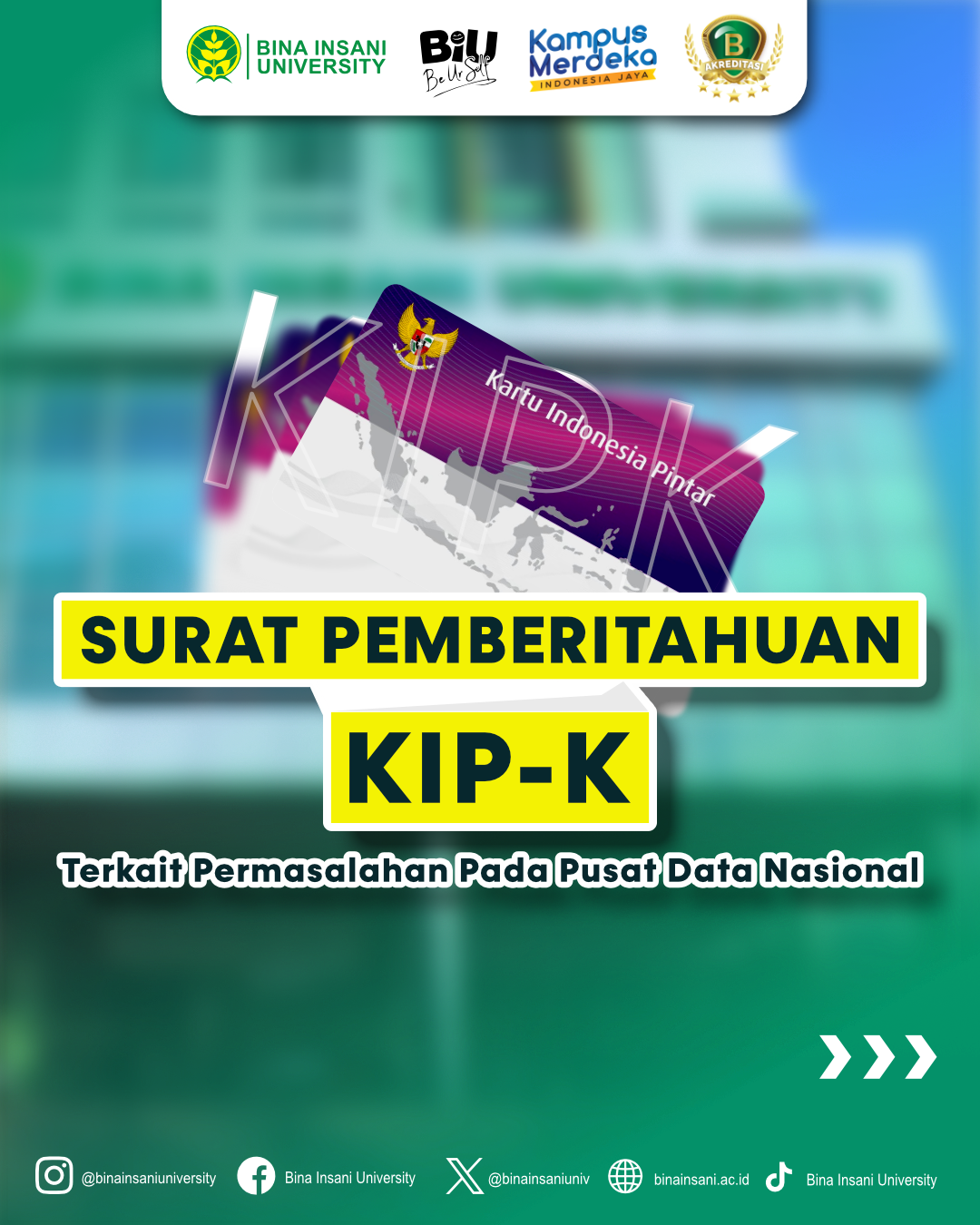 Informasi Terkait Permasalahan pada Pusat Data Nasional (PDN) yang Berdampak pada Sistem Layanan KIP-Kuliah Informasi Terkait Permasalahan pada Pusat Data Nasional (PDN) yang Berdampak pada Sistem Layanan KIP-Kuliah