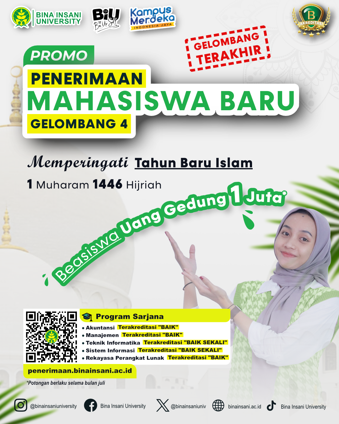 Biaya Kuliah Terjangkau, Daftar Sekarang di Gelombang Terakhir! Biaya Kuliah Terjangkau, Daftar Sekarang di Gelombang Terakhir!
