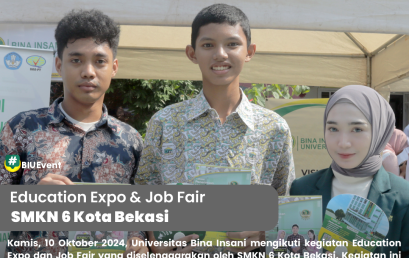 Dukung pilihan karir dan pendidikan, Universitas Bina Insani hadir di Edu & Job Fair SMKN 6 Bekasi