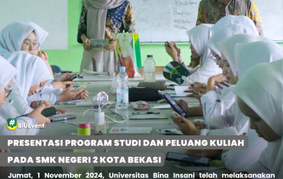 Perkenalkan Program Studi dan Peluang Pendidikan Tinggi, Universitas Bina Insani sambangi SMK Negeri 2 Kota Bekasi
