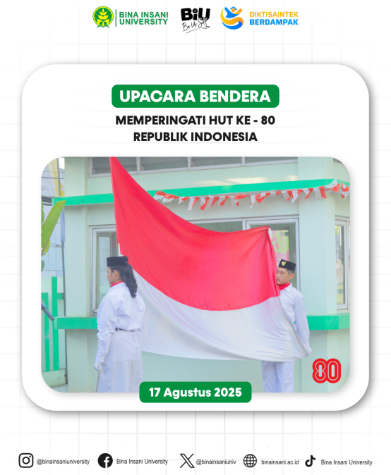 Universitas Bina Insani Gelar Upacara Bendera Peringatan HUT RI ke-80