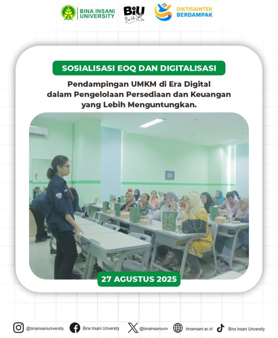 Sosialisasi EOQ dan Digitalisasi “Pendampingan UMKM di Era Digital”