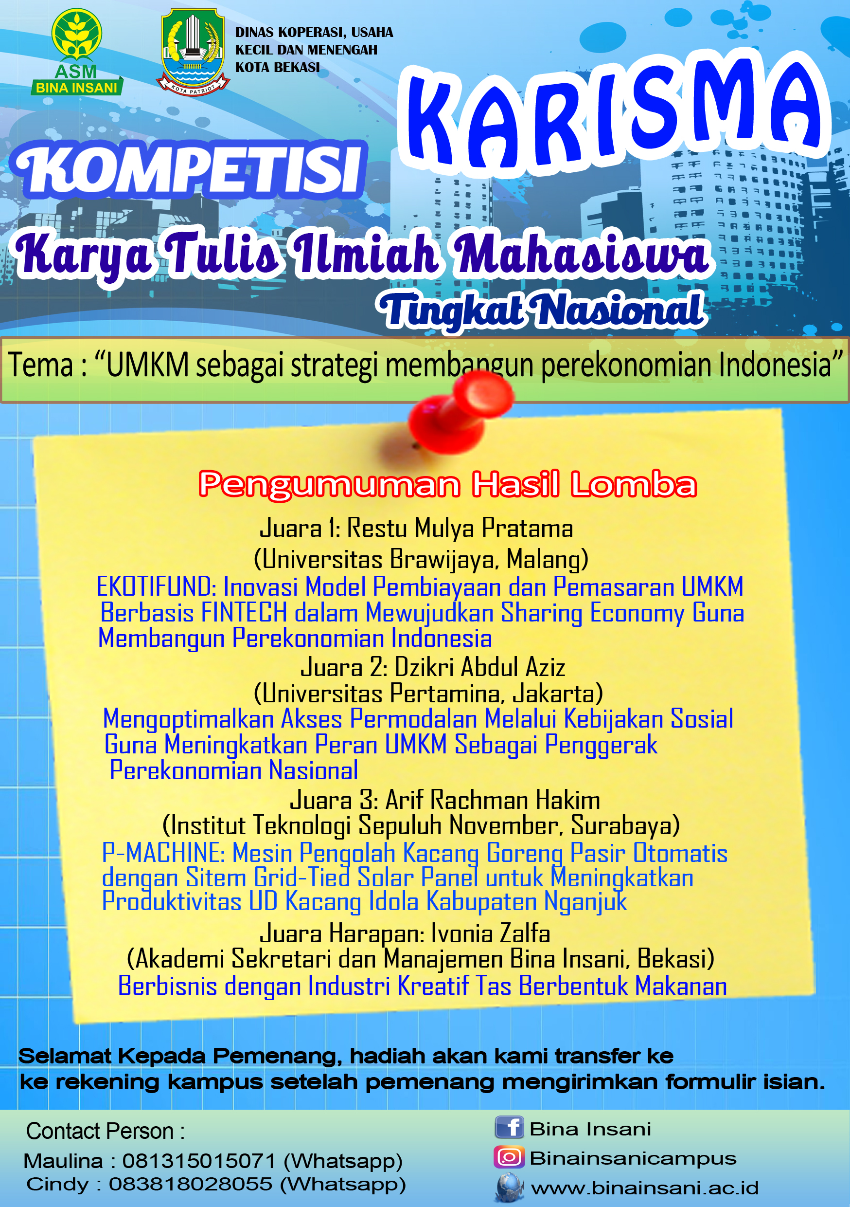Pengumuman Hasil Lomba LKTI