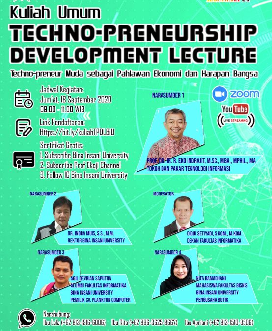 Kuliah Umum Techno-Preneurship Development Lecture