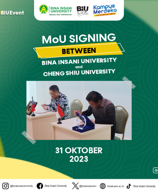 MoU Signing between Bina Insani University and Cheng Shiu University