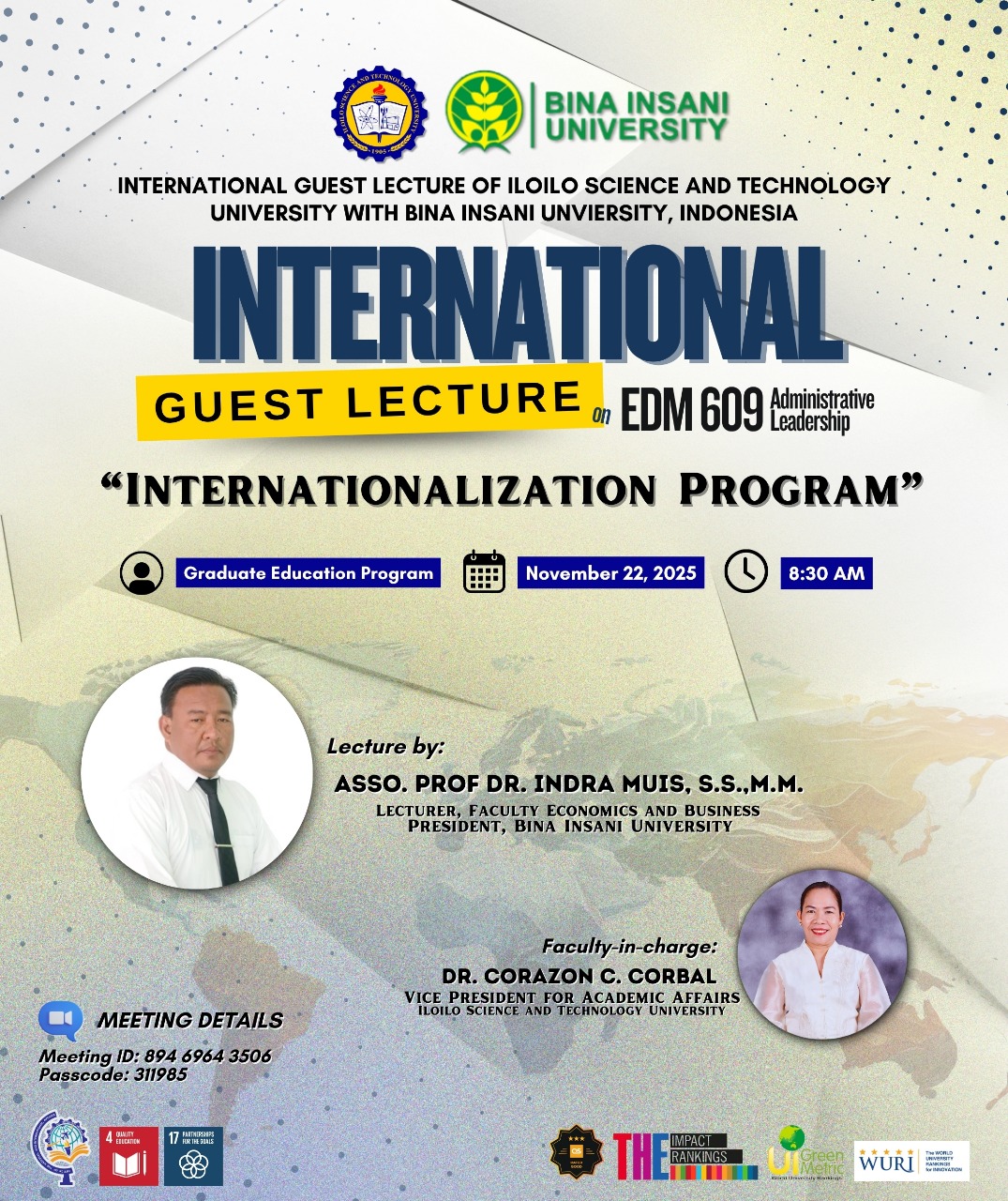 Kolaborasi ISATU Filipina dan Bina Insani University dalam International Guest Lecture